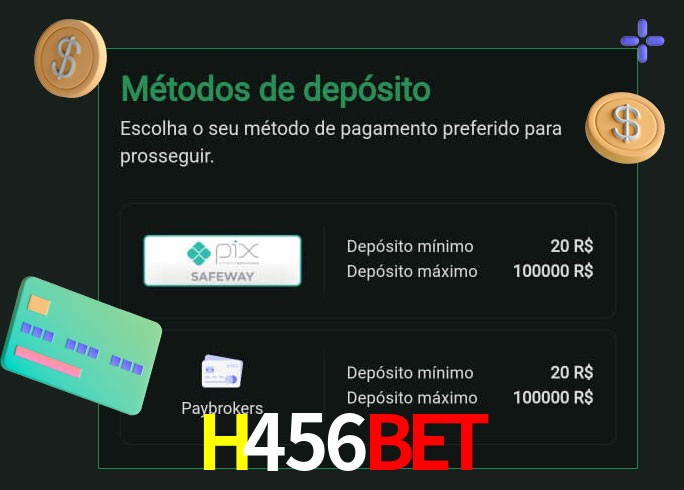 O cassino H456BET oferece uma grande variedade de métodos de pagamento